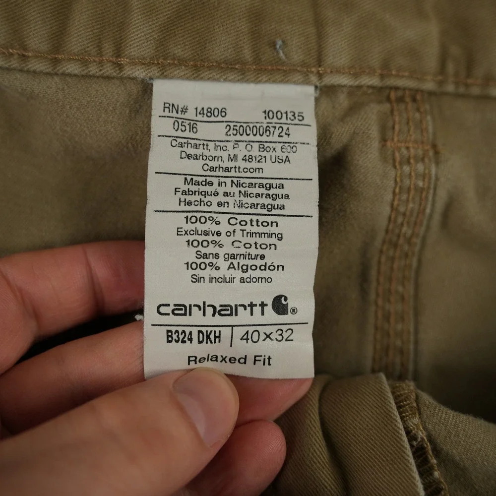 Carhartt Carpenter Pants Mens 40x31 Beige Relaxed Fit‎ Canvas Utility Workwear